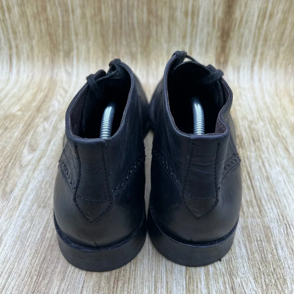 John Varvatos Chukka Boots Men's Size 7.5 Black Desert Shoes Leather Brogue